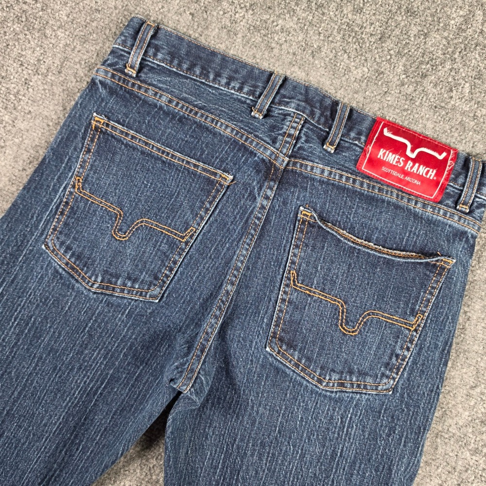 Kimes Ranch Wayne Jeans Mens 30x32 Dark Wash Straight Leg Button Fly Made in USA